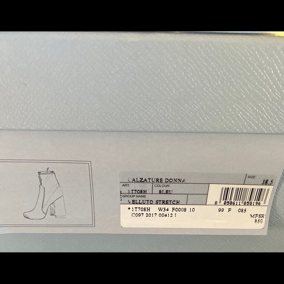 New Prada Calzature Donna Boots Blue 38.5 - Picture 7 of 7